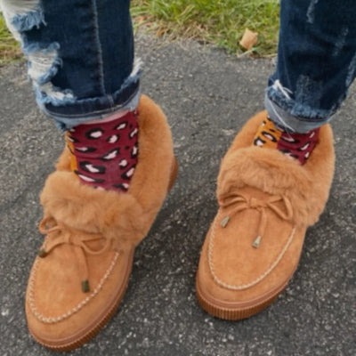 2024 Winter Fashion: Furry Women's Footwear with Plush Warmth  Casual Flat Snow Boots