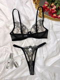 Mulonu® Floral Embroidery Erotic Lingerie Set: Stylish and Seductive