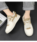 Mulonu® 2024 Trendy Men's Platform Sneakers: Comfortable, Lace-up, White Shoes for Autumn