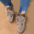 2024 Winter Fashion: Furry Women's Footwear with Plush Warmth  Casual Flat Snow Boots