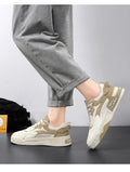 Mulonu® 2024 Trendy Men's Platform Sneakers: Comfortable, Lace-up, White Shoes for Autumn