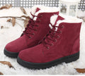 English Style Winter Boots 2023: Ankle Snow Boots with Fur, Low Heels for Women's Fashion