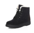 English Style Winter Boots 2023: Ankle Snow Boots with Fur, Low Heels for Women's Fashion