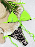 Mulonu® Leopard Wrap Bikini: Sexy Two-Piece Lace-up Swimwear Set for Beach Outfits