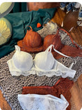 Mulonu® Embroidery Sexy Underwear Set: Lace Brassiere, Deep V Push-Up Bra, and Panties