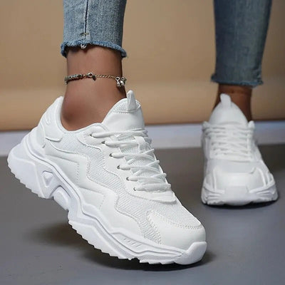 Unisex Sports Shoes: Casual, Running, Pure White, Ultra-Light Sneakers