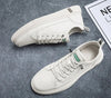 Mulonu® 2024 Men's Fashion Leather Sneakers: White Vulcanized, Breathable, Casual Flats