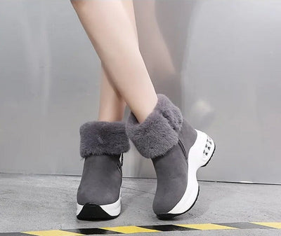 Winter Boots: Low Heel, Fur-Lined Snow Ankle Boots, Platform Booties for Stylish Women