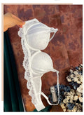 Mulonu® Embroidery Sexy Underwear Set: Lace Brassiere, Deep V Push-Up Bra, and Panties