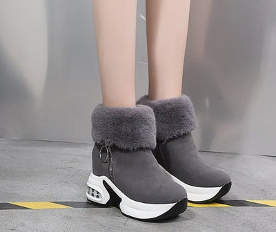 Winter Boots: Low Heel, Fur-Lined Snow Ankle Boots, Platform Booties for Stylish Women