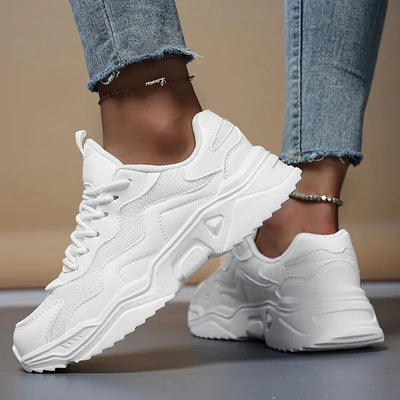 Unisex Sports Shoes: Casual, Running, Pure White, Ultra-Light Sneakers