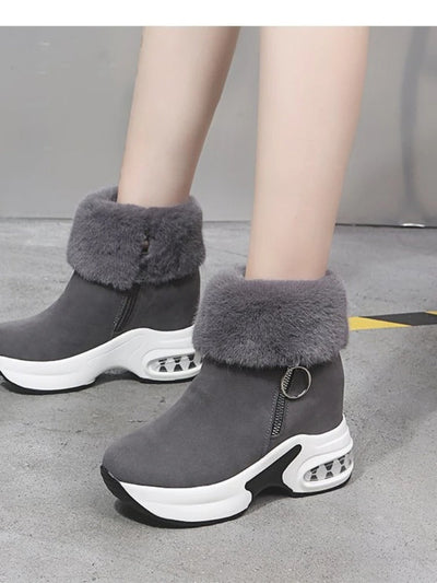 Winter Boots: Low Heel, Fur-Lined Snow Ankle Boots, Platform Booties for Stylish Women