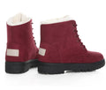 English Style Winter Boots 2023: Ankle Snow Boots with Fur, Low Heels for Women's Fashion