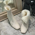 Winter Fashion: Round Head Plush Boots for Women Warm, Comfortable, Side Zipper Outdoor Wear