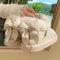 Warm Winter Ankle Boots: Outdoor, Non-slip Thick Sole, Furry Bow, Waterproof, Plush for Women