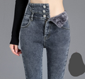 Mulonu® Winter Warmth: High-Waist Fleece Skinny Jeans for Stylish women