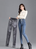 Mulonu® Winter Warmth: High-Waist Fleece Skinny Jeans for Stylish women