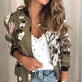 Mulonu® Elegant Floral Bomber Jacket: Spring/Autumn Office Wear, Retro Style