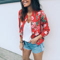 Mulonu® Elegant Floral Bomber Jacket: Spring/Autumn Office Wear, Retro Style