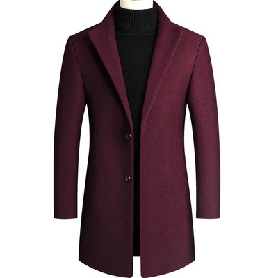 Mulonu® Winter Fashion: Men's Slim Fit Long Sleeve Cardigan Coat – Solid Style