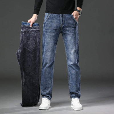 Mulonu® Winter Fashion: New Fleece Slim Stretch Jeans | Plush Denim Trousers