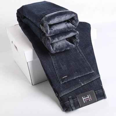 Mulonu® Straight Elastic Fleece Jeans Men's Clothing 2024 Winter New