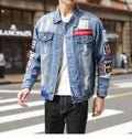 Mulonu® Blue Denim Jackets for Men: Hip Hop Streetwear, Ripped, High Quality