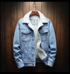 Mulonu® Winter Warmth: Men's Slim Fit Blue Denim Jackets – Casual and Cozy