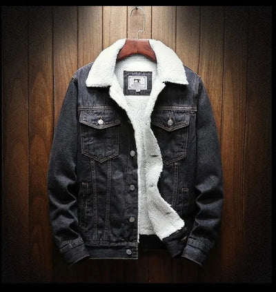 Mulonu® Winter Warmth: Men's Slim Fit Blue Denim Jackets – Casual and Cozy