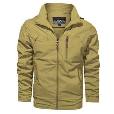 Men's Tactical Windbreaker: Military Field Jacket with Hood, Waterproof