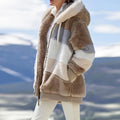 Winter Fashion: Casual Hooded Zipper Women's Coat with Cashmere