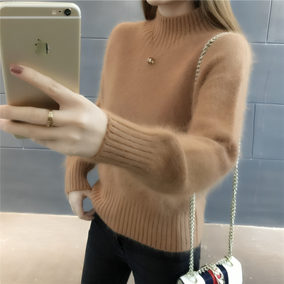 Mulonu® Mink Fleece Long Sleeve Slim Fit Women's Sweater