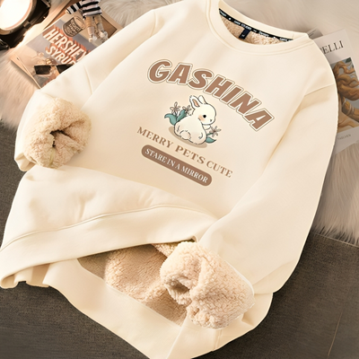 Mulonu® Printed Cute Fleece Warm Hoodies Women Loose Sweatshirts