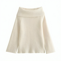 Mulonu® Women Off Shoulder Sweater Long Sleeve Knitted Pullover