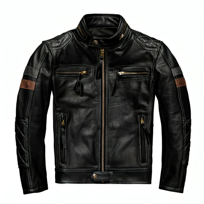 Mulonu® Leather jacket black men rider Jackets