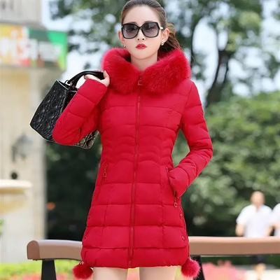 Mulonu® Winter Women Jacket Fur Collar Hooded Thick Warm