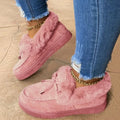 2024 Winter Fashion: Furry Women's Footwear with Plush Warmth  Casual Flat Snow Boots