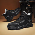 Mulonu® 2024 Winter Warm Men's Boots: New Fur Sneakers, Fashionable Waterproof Leather, Rubber Hiking Shoes