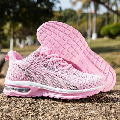 Women's Breathable Running Shoes: Mesh, Air Cushion, Lace-Up for Outdoor Training