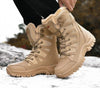 Mulonu® Unisex Military Leather Combat Boots: Plus Size 36-46, Fur Plush, Winter Snow