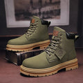 Mulonu® Men's High-Top Leather Motorcycle Boots: Fashionable, Winter-Ready, Lace-Up Military Style