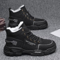 Mulonu® 2024 Winter Warm Men's Boots: New Fur Sneakers, Fashionable Waterproof Leather, Rubber Hiking Shoes