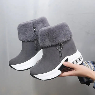 Winter Boots: Low Heel, Fur-Lined Snow Ankle Boots, Platform Booties for Stylish Women