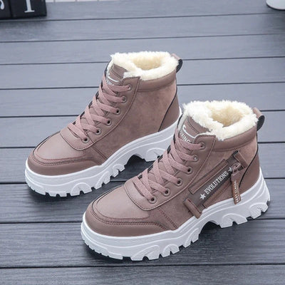 2024 New Winter Ankle Boots: Warm Plush, Casual Sneakers Flats for Women - Short Snow Boots