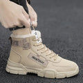 Mulonu® 2024 Winter Lace-Up Ankle Boots: Warm, Fashionable, Flock Plush, Plus Size Men's Shoes