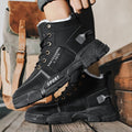 Mulonu® 2024 Winter Warm Men's Boots: New Fur Sneakers, Fashionable Waterproof Leather, Rubber Hiking Shoes