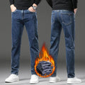 Mulonu® Winter Fleece Thick Warm Men Jeans, Elastic Denim Pants