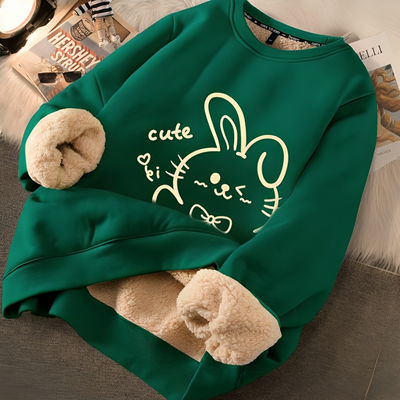 Mulonu® Printed Cute Fleece Warm Hoodies Women Loose Sweatshirts