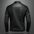 Mulonu® Leather Jacket Men Stand Collar Slim Fit