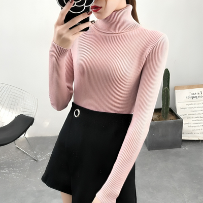 Mulonu® Turtleneck Women's Sweater Slim Bottoming Knitted Tops